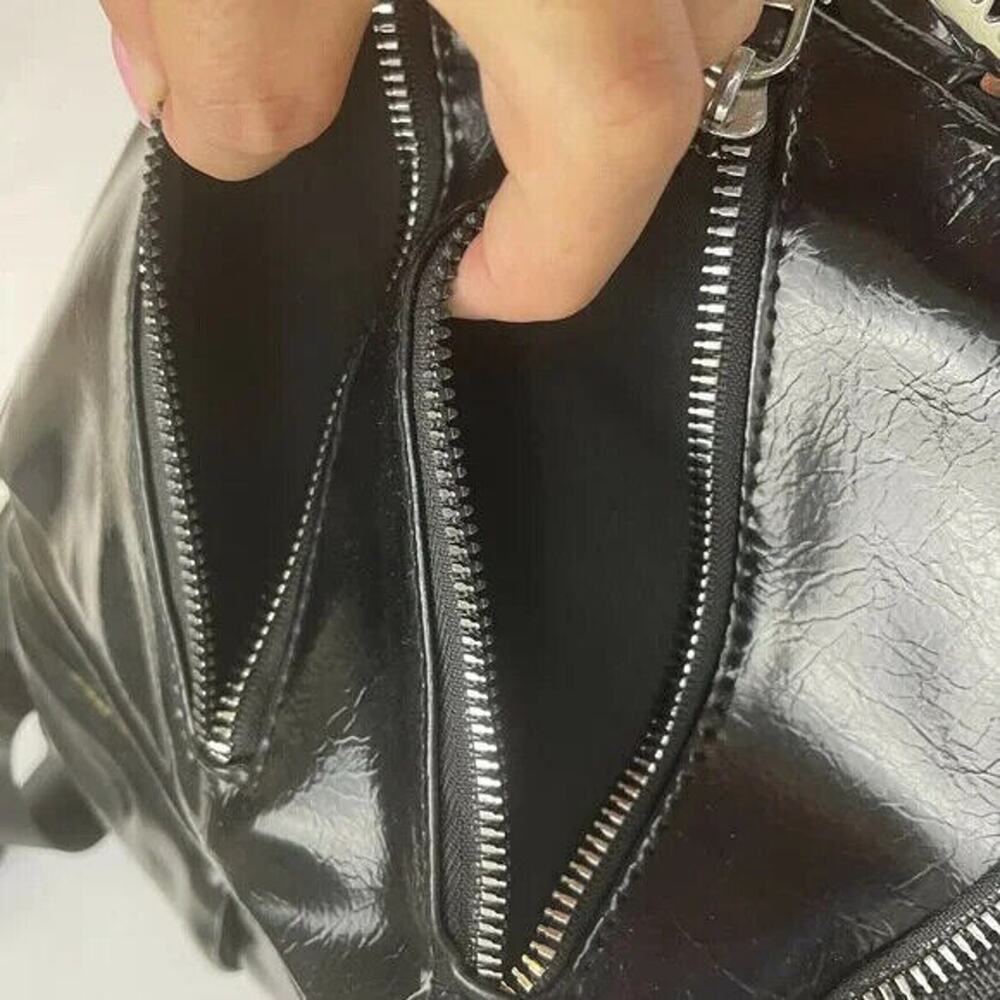 Multifunctional Pu Leather Small Backpack - Black… - image 2